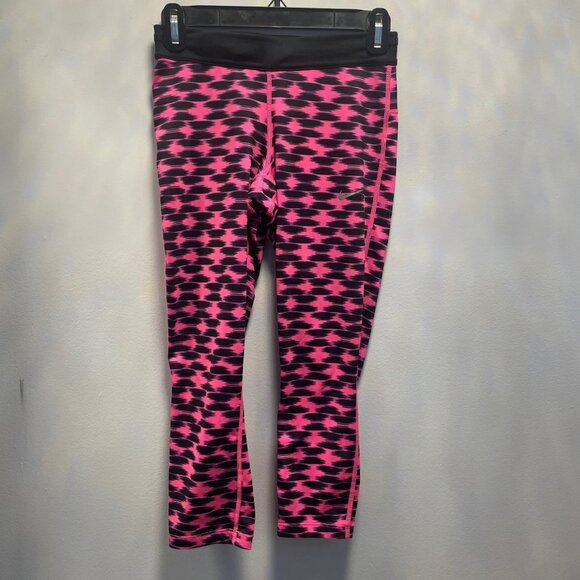 Nike Dri-Fit Womens Pink & Black Patterned Leggings S - Picture 1 of 10